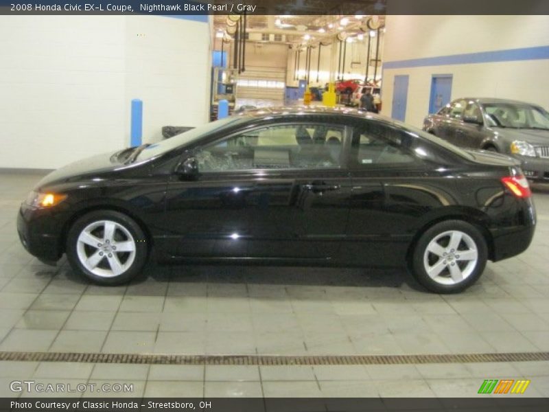 Nighthawk Black Pearl / Gray 2008 Honda Civic EX-L Coupe
