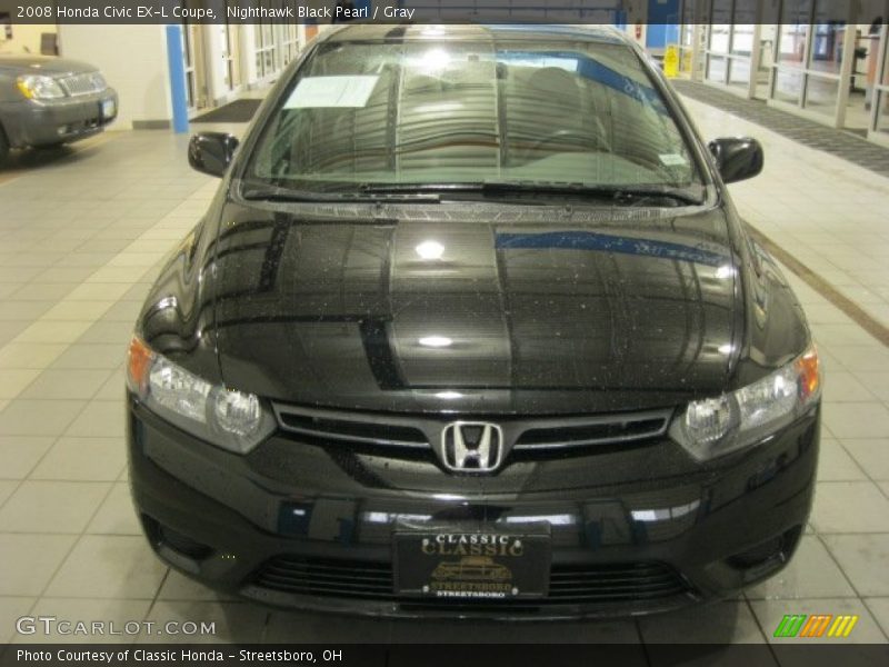 Nighthawk Black Pearl / Gray 2008 Honda Civic EX-L Coupe