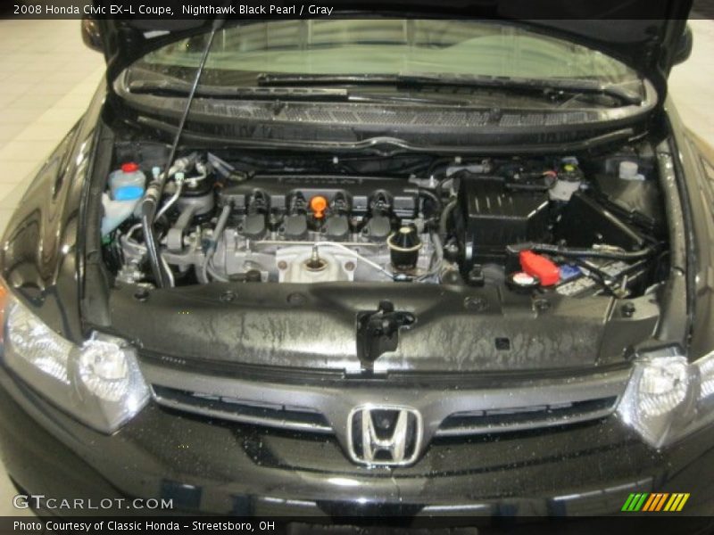 Nighthawk Black Pearl / Gray 2008 Honda Civic EX-L Coupe