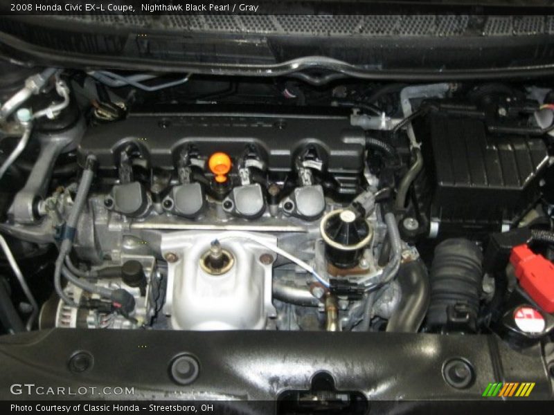 Nighthawk Black Pearl / Gray 2008 Honda Civic EX-L Coupe