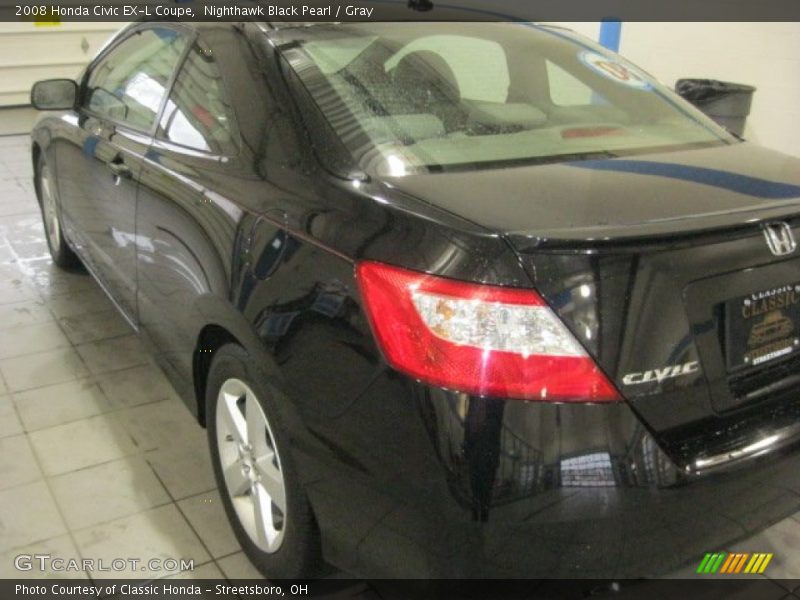 Nighthawk Black Pearl / Gray 2008 Honda Civic EX-L Coupe
