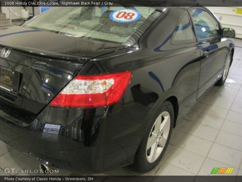 Nighthawk Black Pearl / Gray 2008 Honda Civic EX-L Coupe