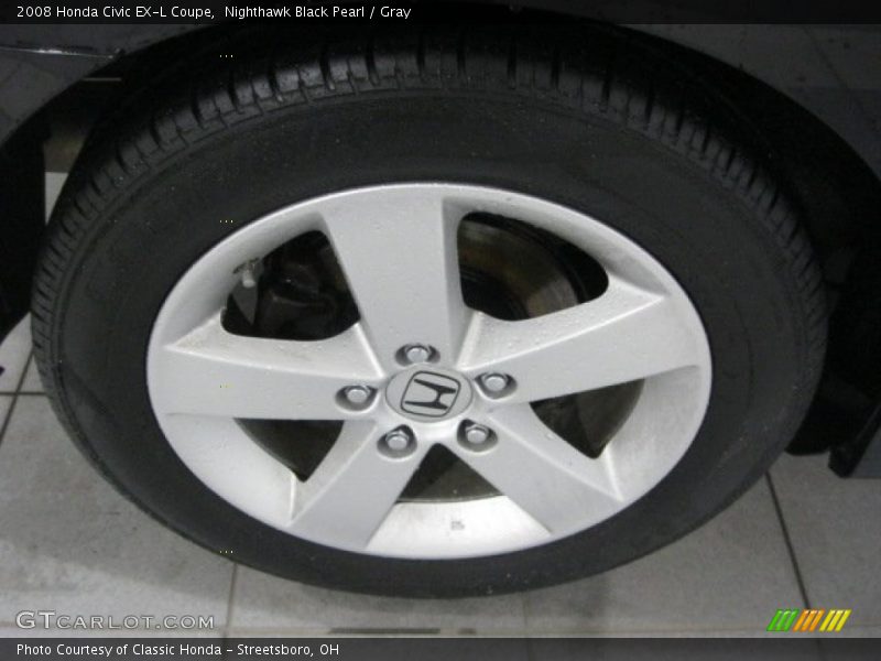 Nighthawk Black Pearl / Gray 2008 Honda Civic EX-L Coupe