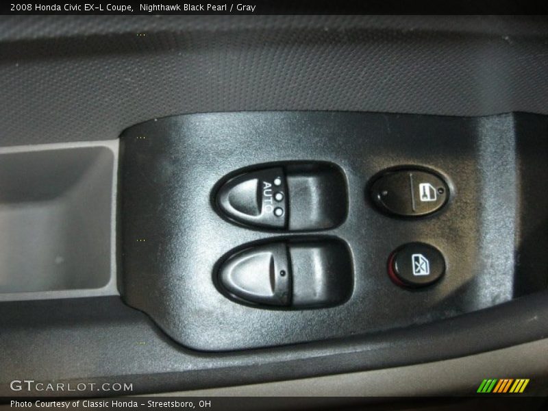 Nighthawk Black Pearl / Gray 2008 Honda Civic EX-L Coupe