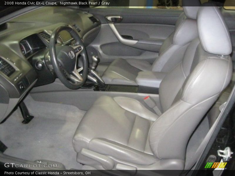 Nighthawk Black Pearl / Gray 2008 Honda Civic EX-L Coupe