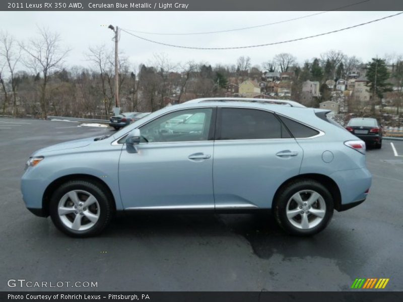 Cerulean Blue Metallic / Light Gray 2011 Lexus RX 350 AWD