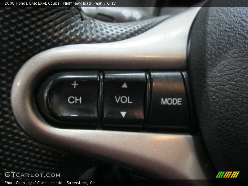 Nighthawk Black Pearl / Gray 2008 Honda Civic EX-L Coupe