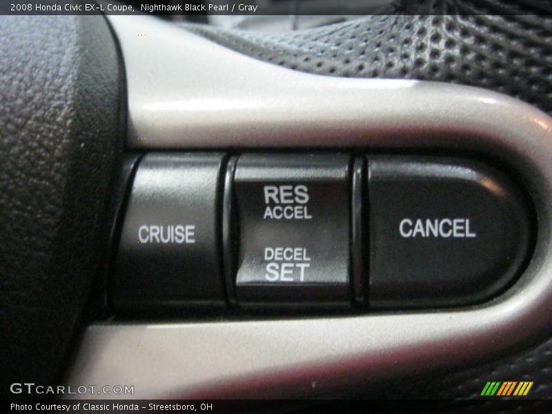 Nighthawk Black Pearl / Gray 2008 Honda Civic EX-L Coupe