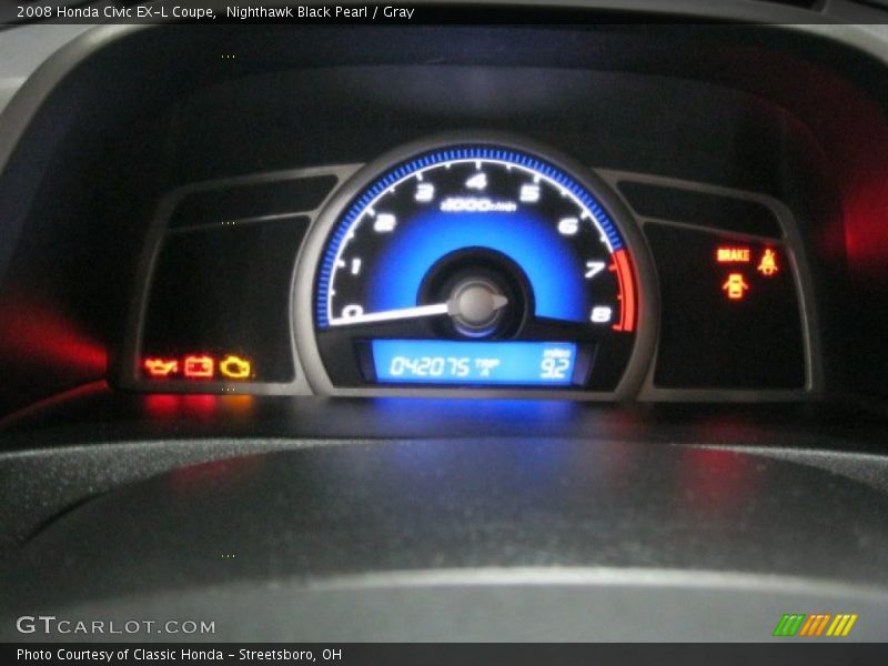 Nighthawk Black Pearl / Gray 2008 Honda Civic EX-L Coupe