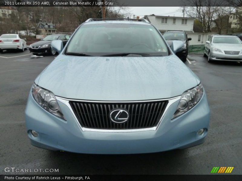 Cerulean Blue Metallic / Light Gray 2011 Lexus RX 350 AWD