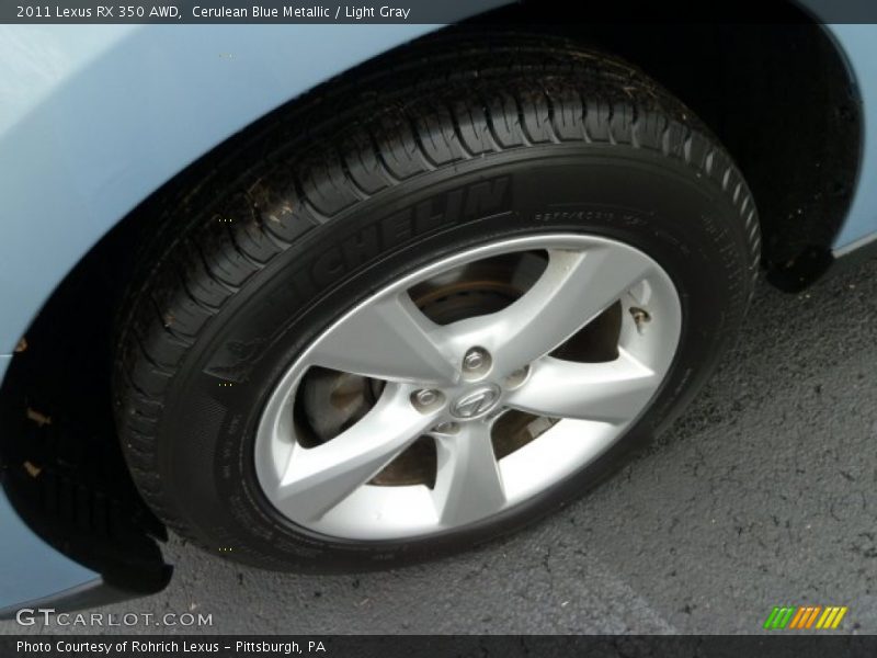 Cerulean Blue Metallic / Light Gray 2011 Lexus RX 350 AWD