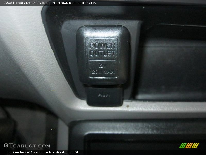 Nighthawk Black Pearl / Gray 2008 Honda Civic EX-L Coupe