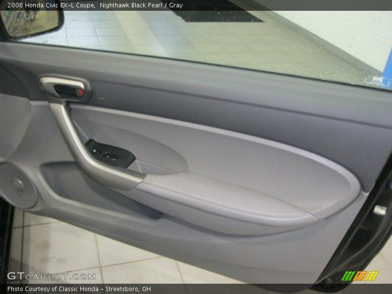 Nighthawk Black Pearl / Gray 2008 Honda Civic EX-L Coupe