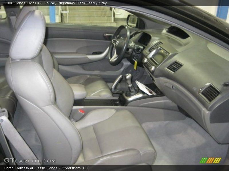 Nighthawk Black Pearl / Gray 2008 Honda Civic EX-L Coupe