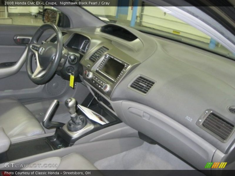 Nighthawk Black Pearl / Gray 2008 Honda Civic EX-L Coupe