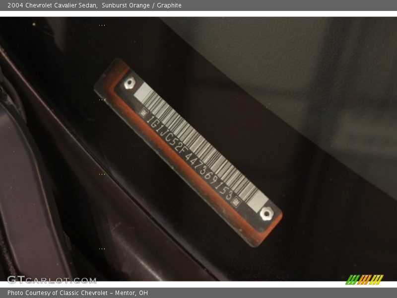 Sunburst Orange / Graphite 2004 Chevrolet Cavalier Sedan