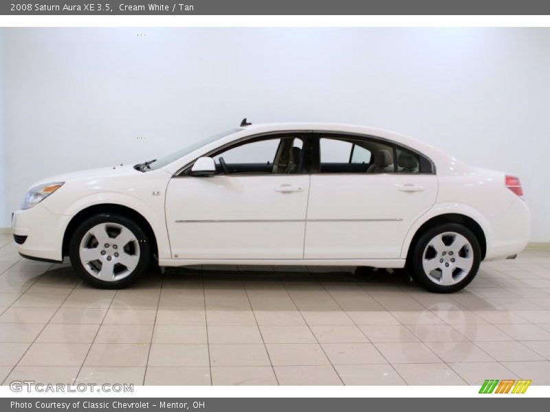 Cream White / Tan 2008 Saturn Aura XE 3.5