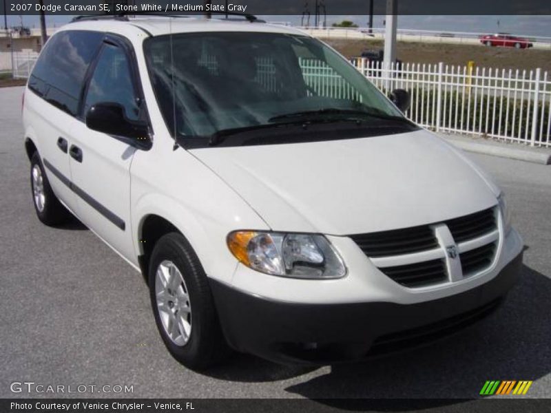 Stone White / Medium Slate Gray 2007 Dodge Caravan SE