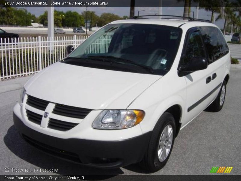 Stone White / Medium Slate Gray 2007 Dodge Caravan SE