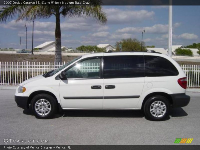 Stone White / Medium Slate Gray 2007 Dodge Caravan SE