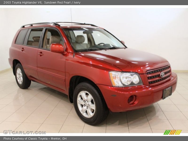 Sundown Red Pearl / Ivory 2003 Toyota Highlander V6
