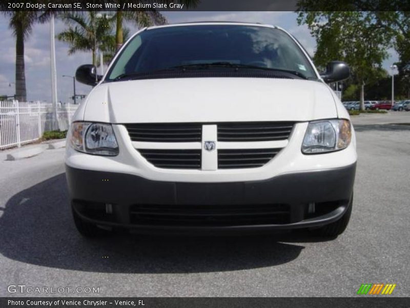 Stone White / Medium Slate Gray 2007 Dodge Caravan SE