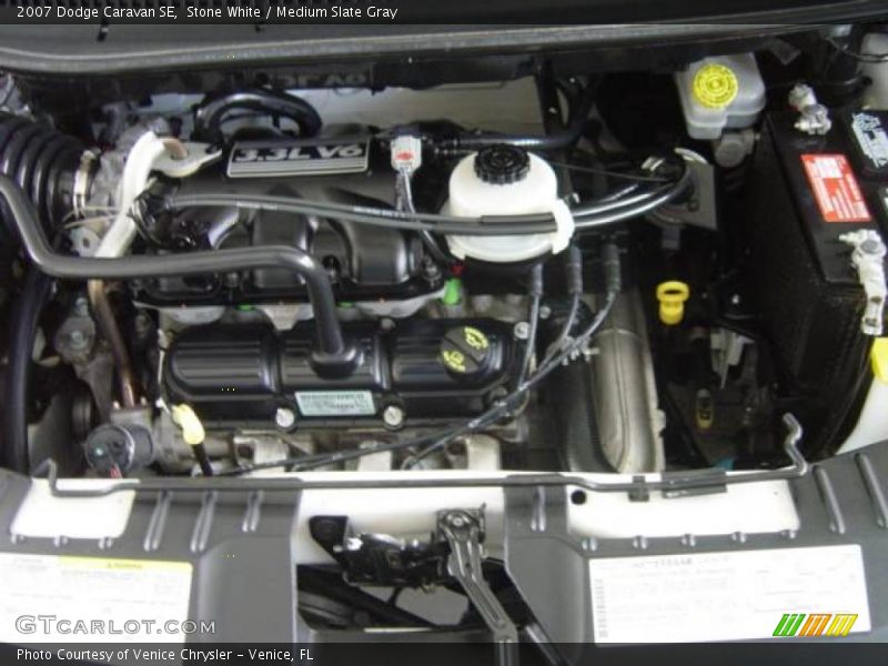 Stone White / Medium Slate Gray 2007 Dodge Caravan SE