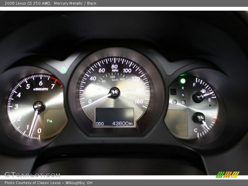 Mercury Metallic / Black 2008 Lexus GS 350 AWD