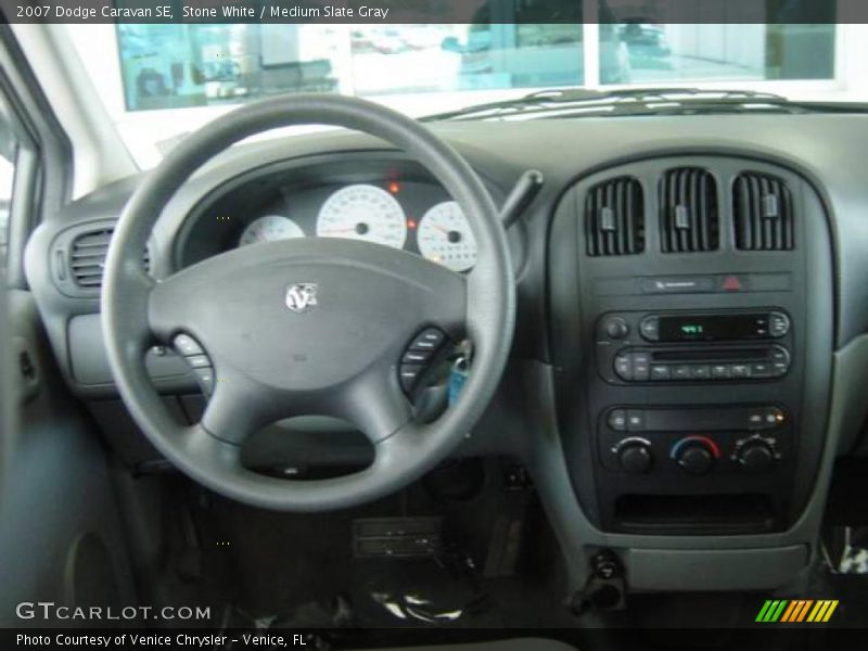 Stone White / Medium Slate Gray 2007 Dodge Caravan SE