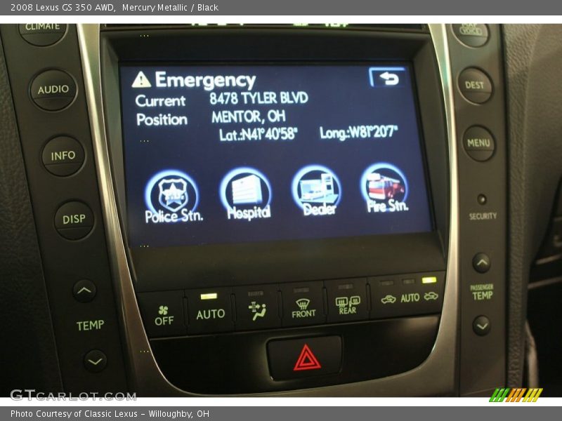 Mercury Metallic / Black 2008 Lexus GS 350 AWD