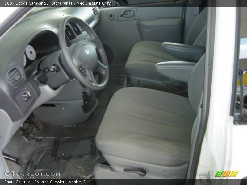 Stone White / Medium Slate Gray 2007 Dodge Caravan SE
