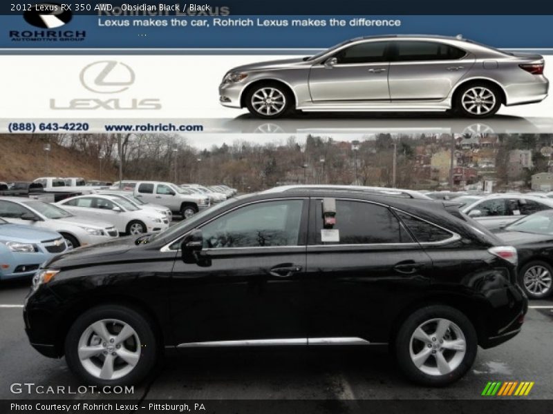 Obsidian Black / Black 2012 Lexus RX 350 AWD