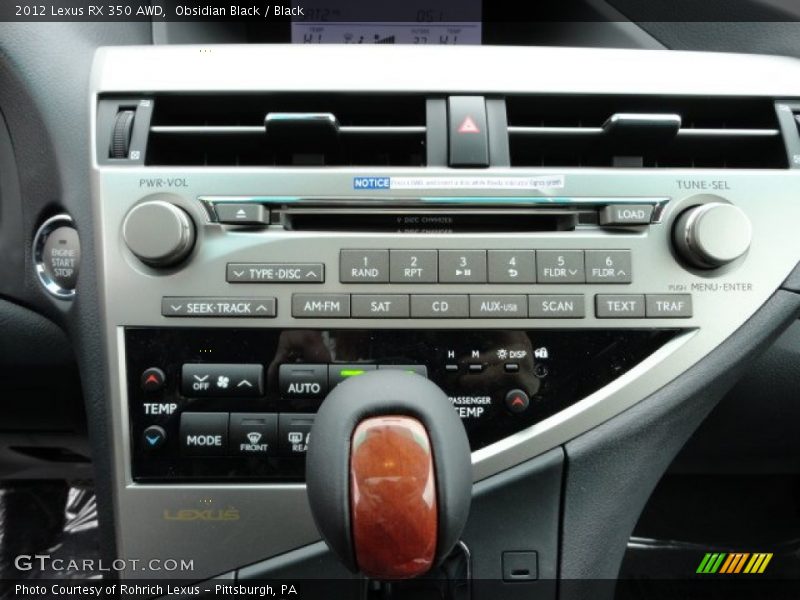 Obsidian Black / Black 2012 Lexus RX 350 AWD