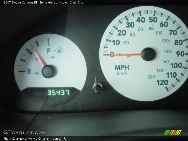 Stone White / Medium Slate Gray 2007 Dodge Caravan SE