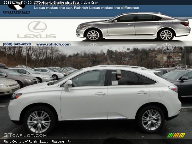 Starfire White Pearl / Light Gray 2012 Lexus RX 450h AWD Hybrid