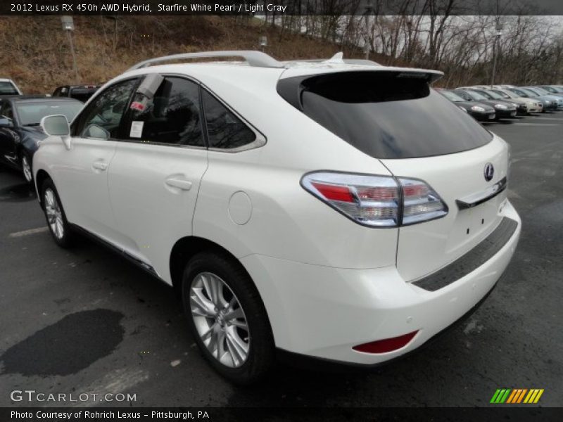 Starfire White Pearl / Light Gray 2012 Lexus RX 450h AWD Hybrid
