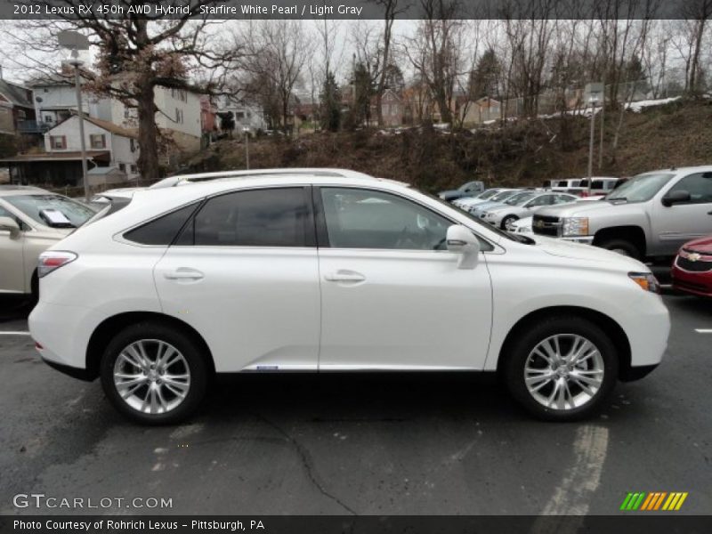 Starfire White Pearl / Light Gray 2012 Lexus RX 450h AWD Hybrid