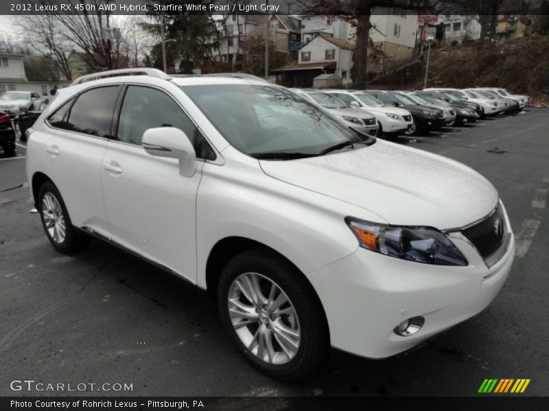 Starfire White Pearl / Light Gray 2012 Lexus RX 450h AWD Hybrid