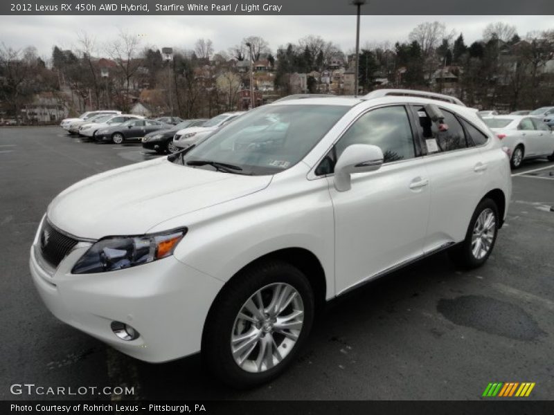 Starfire White Pearl / Light Gray 2012 Lexus RX 450h AWD Hybrid