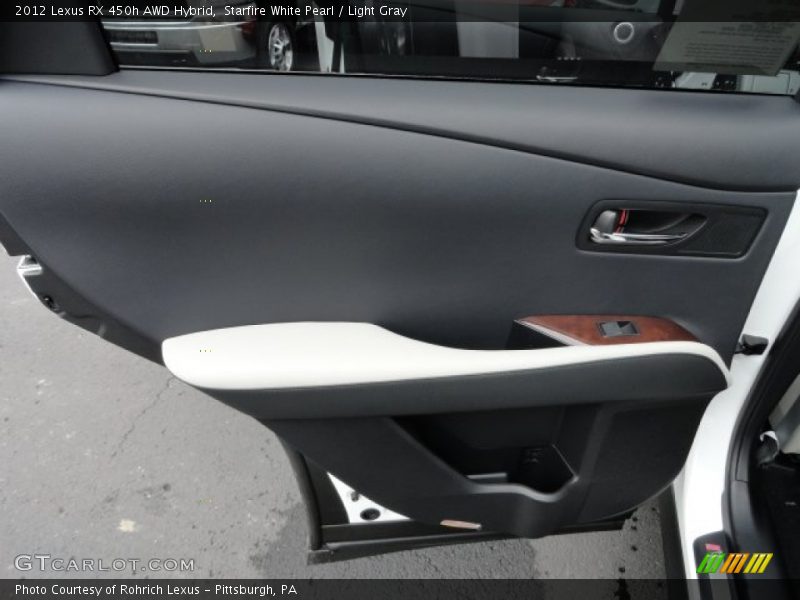 Starfire White Pearl / Light Gray 2012 Lexus RX 450h AWD Hybrid