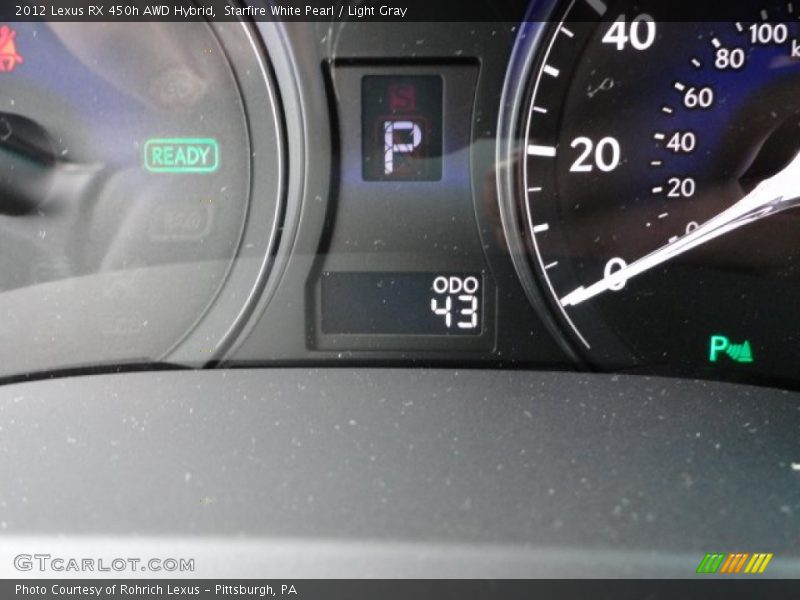 Starfire White Pearl / Light Gray 2012 Lexus RX 450h AWD Hybrid