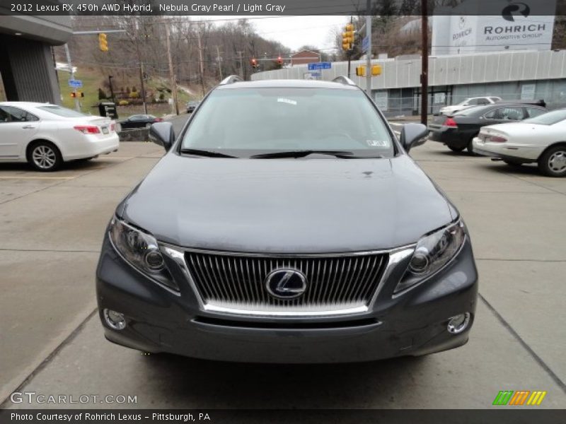 Nebula Gray Pearl / Light Gray 2012 Lexus RX 450h AWD Hybrid
