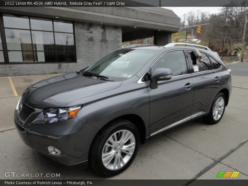 Nebula Gray Pearl / Light Gray 2012 Lexus RX 450h AWD Hybrid