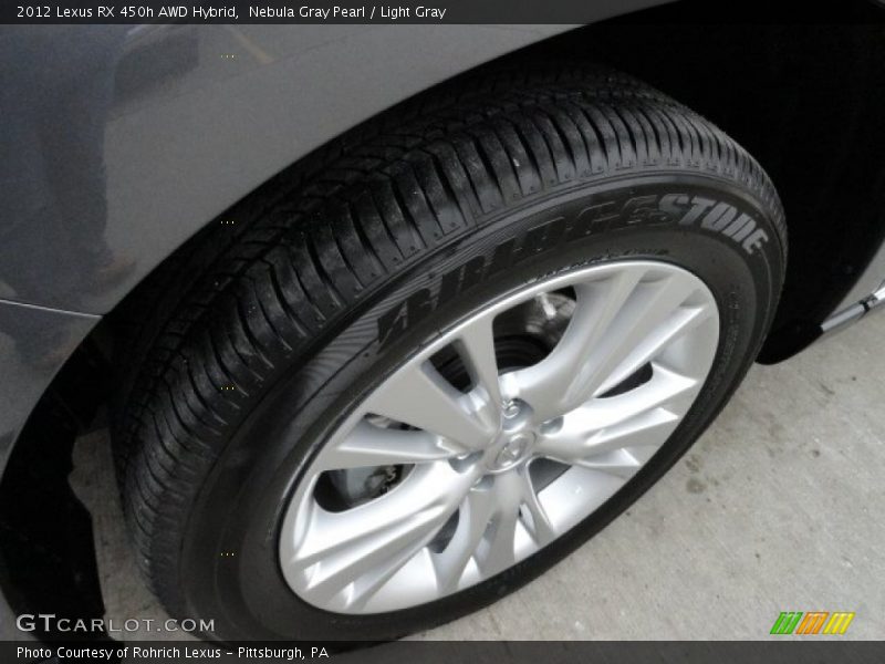 Nebula Gray Pearl / Light Gray 2012 Lexus RX 450h AWD Hybrid