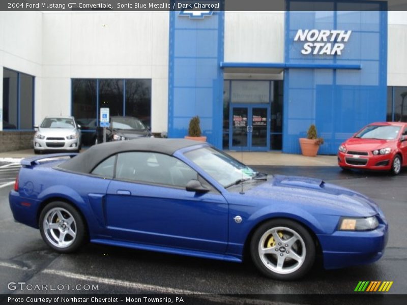 Sonic Blue Metallic / Dark Charcoal 2004 Ford Mustang GT Convertible