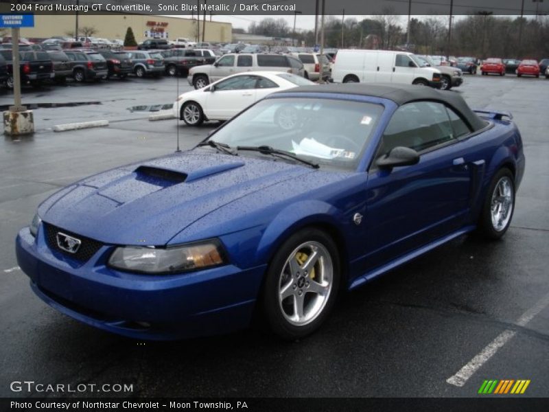 Sonic Blue Metallic / Dark Charcoal 2004 Ford Mustang GT Convertible