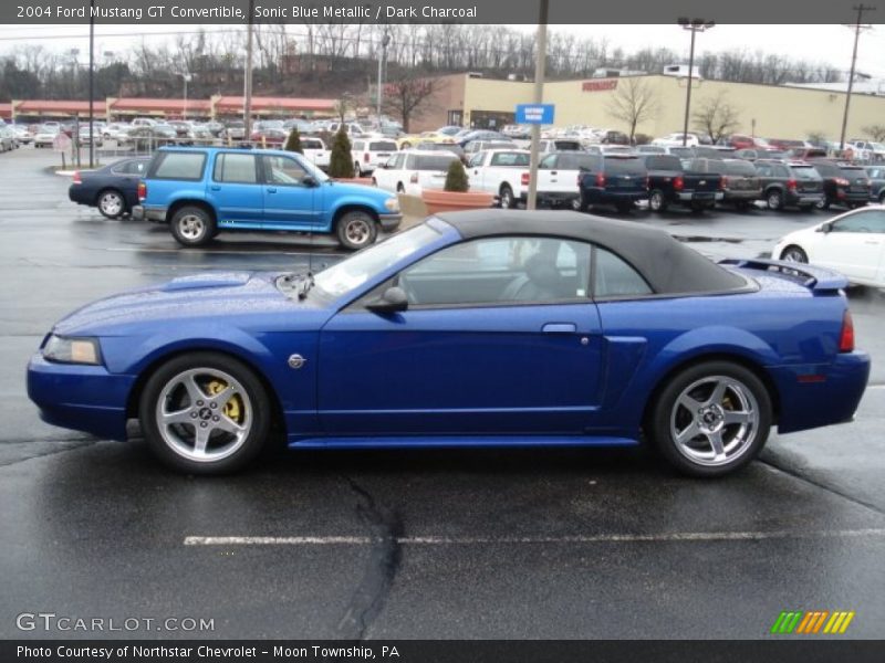 Sonic Blue Metallic / Dark Charcoal 2004 Ford Mustang GT Convertible