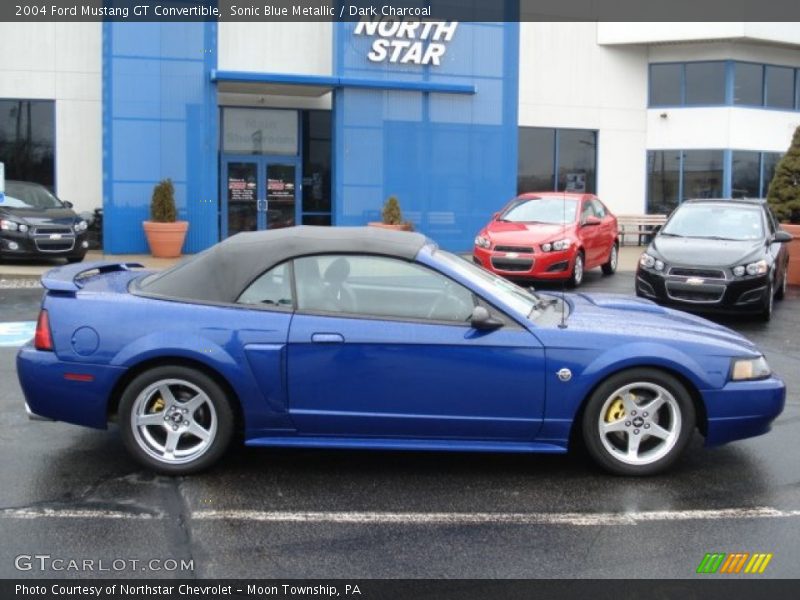 Sonic Blue Metallic / Dark Charcoal 2004 Ford Mustang GT Convertible