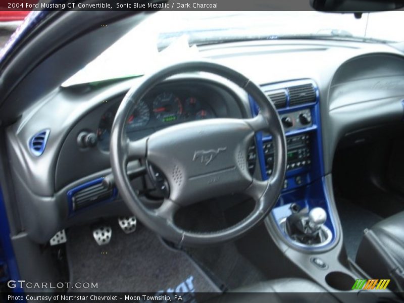 Sonic Blue Metallic / Dark Charcoal 2004 Ford Mustang GT Convertible