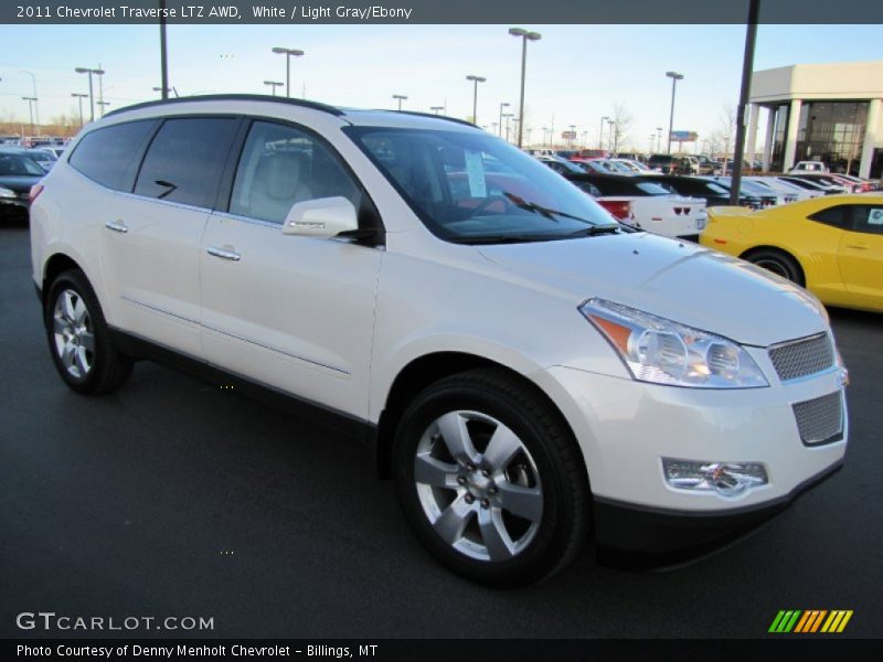 White / Light Gray/Ebony 2011 Chevrolet Traverse LTZ AWD